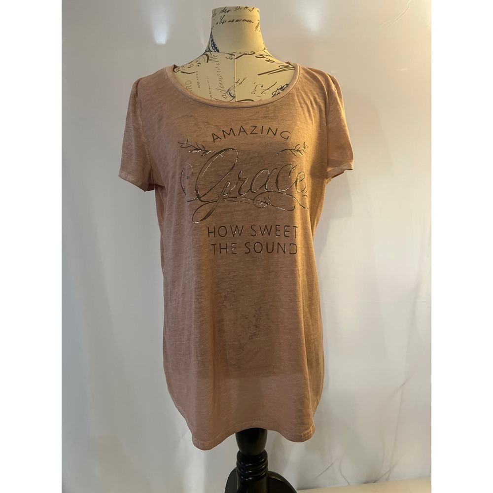 Amazing Grace How Sweet The Sound Rose Gold Pink Women's Top